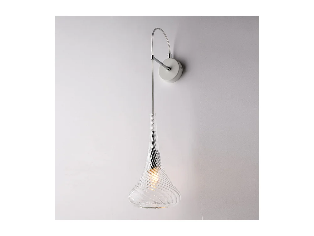 Nemesi Applique en fer et verre pyrex transparent 1 lumière .14 P.21 BL280-AP1-TR
