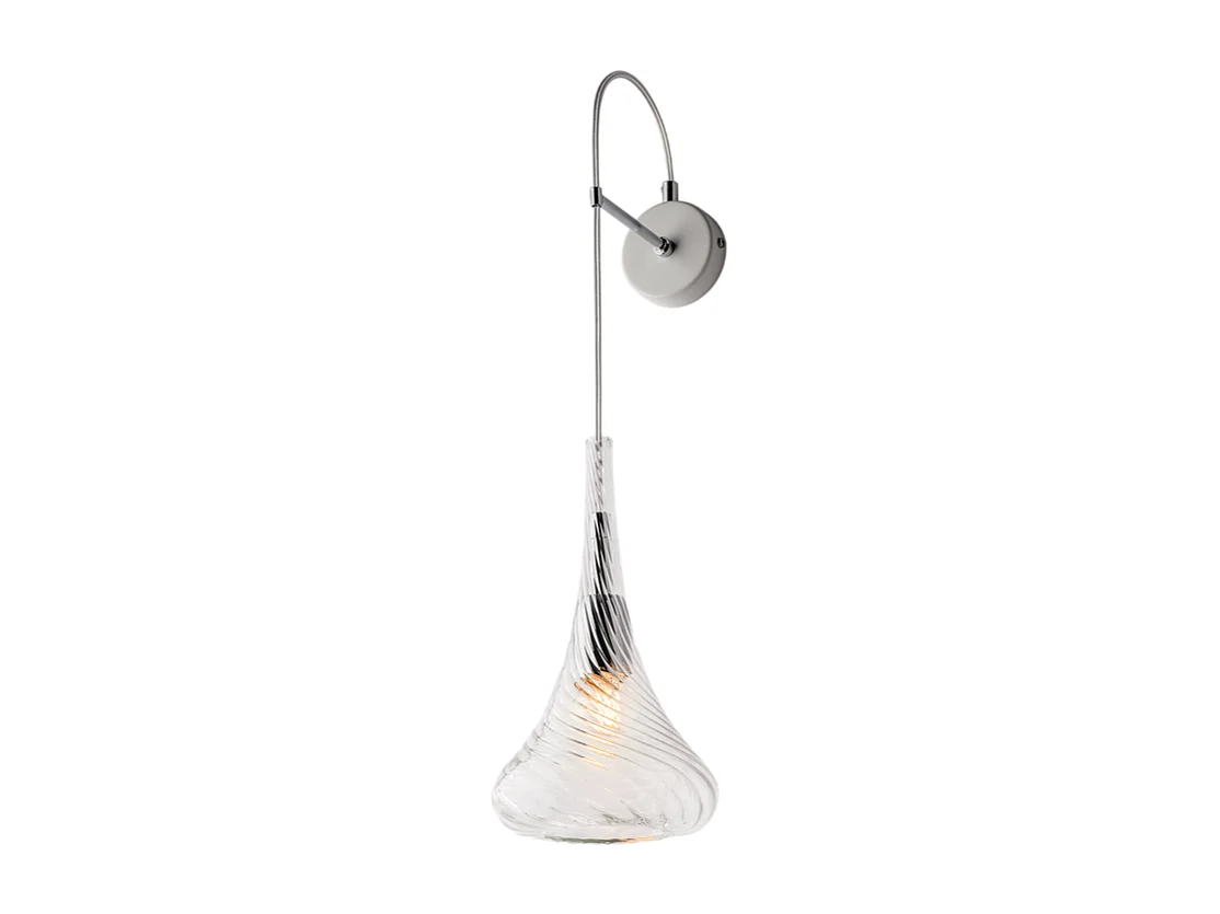 Nemesi Applique in ferro con vetro trasparente pyrex 1 luce .14 P.21 BL280-AP1-TR
