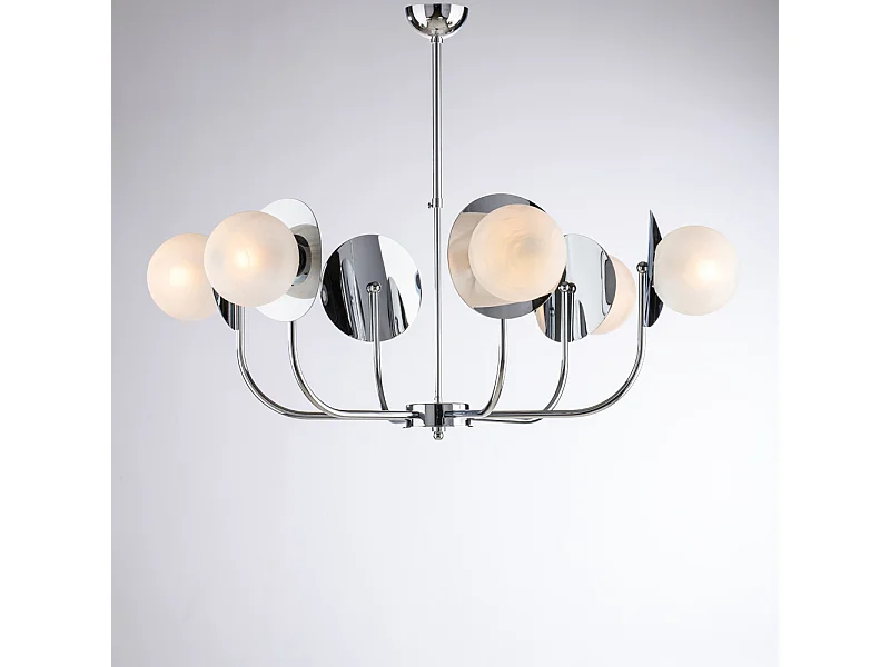 Selene - Lampa wisząca z polerowanego chromowanego żelaza 6 lamp X 80 - Ø92 - BL281-6-CR