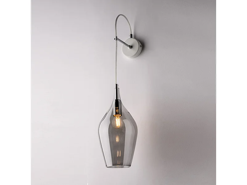Ares Applique in ferro con vetro grigio pyrex 1 luce .14 P.21 BL273-AP1-GR