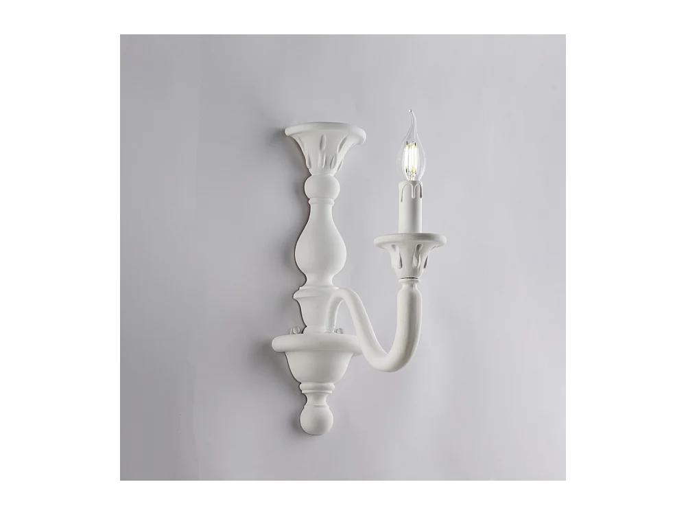 Lucca - Shabby weiße Wandleuchte aus Holz 1 Licht .13 - P.26 - BL271-AP1-BCO