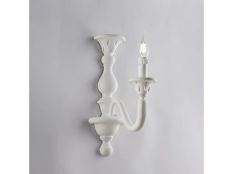 Lucca - Shabby weiße Wandleuchte aus Holz 1 Licht .13 - P.26 - BL271-AP1-BCO