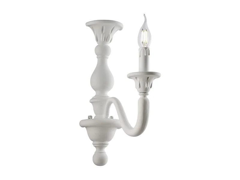 Lucca Applique in legno bianco shabby 1 luce .13 P.26 BL271-AP1-BCO