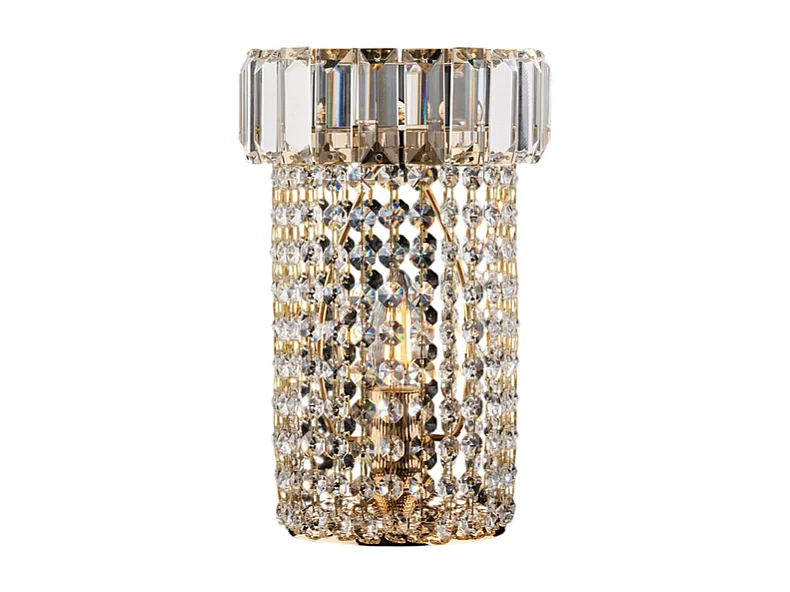 Vladimir - Tischlampe aus Eisen und goldenem Messing mit Strasssteinen 1 Licht H.27 - Ø18 - BL263-LT-OR