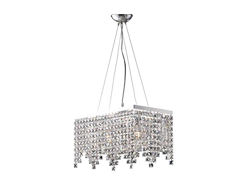Penelope Suspension en laiton et fer chromé 2 lumières avec strass L.48 X 30 BL31-2-CR