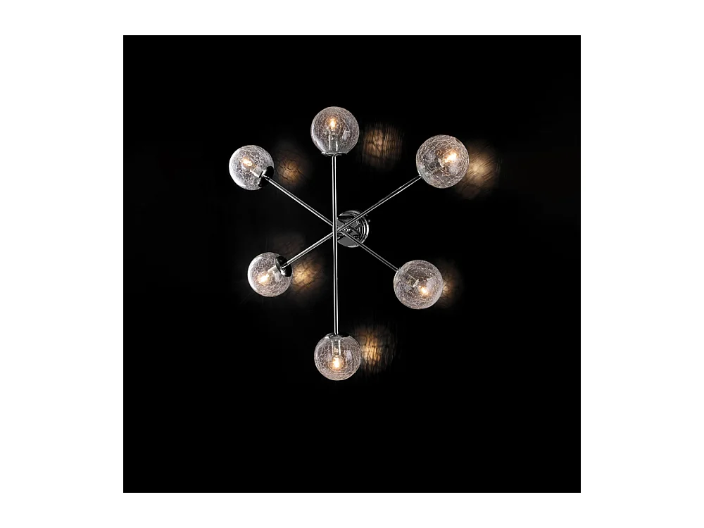 Tresor Plafonnier en fer chromé poli 6 lumières H.20 d.78 BL215-PL6-CR