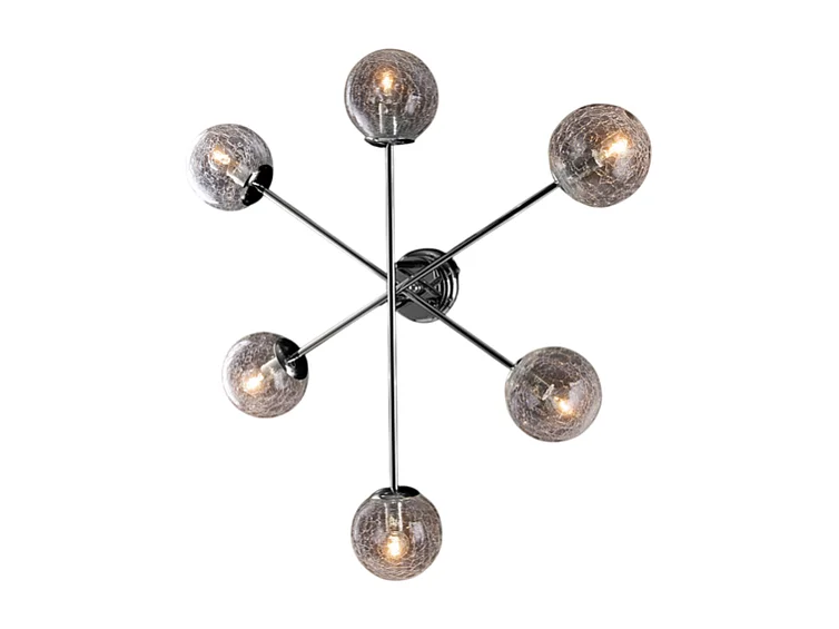 Lampa sufitowa Tresor z polerowanego chromowanego żelaza 6 świateł H.20 Ø78 BL215-PL6-CR