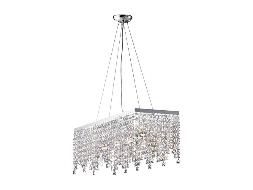 Penelope - Ophanging in messing en verchroomd ijzer 4 lampen met strass steentjes L.71 X 30 - BL31-4-CR