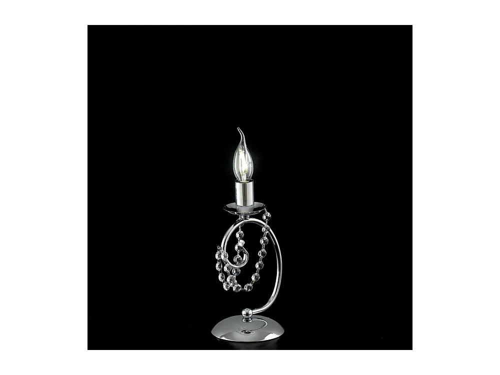Magda Lampe de table 1 lumière en fer chromé H.27 d.13 BL146-LT-CR