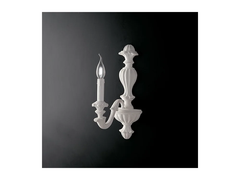 Leonardo Applique murale en bois blanc Shabby 1 lumière .14 P.24 BL180-AP1-BCO
