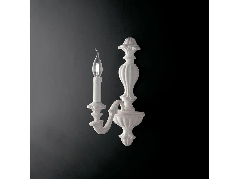 Leonardo Applique murale en bois blanc Shabby 1 lumière .14 P.24 BL180-AP1-BCO