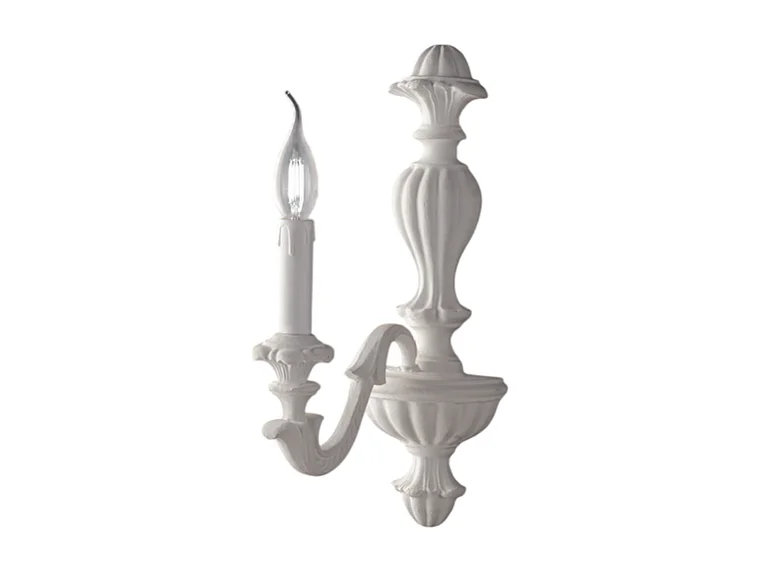 Leonardo - Shabby weiße Wandleuchte aus Holz 1 Licht .14 - P.24 - BL180-AP1-BCO