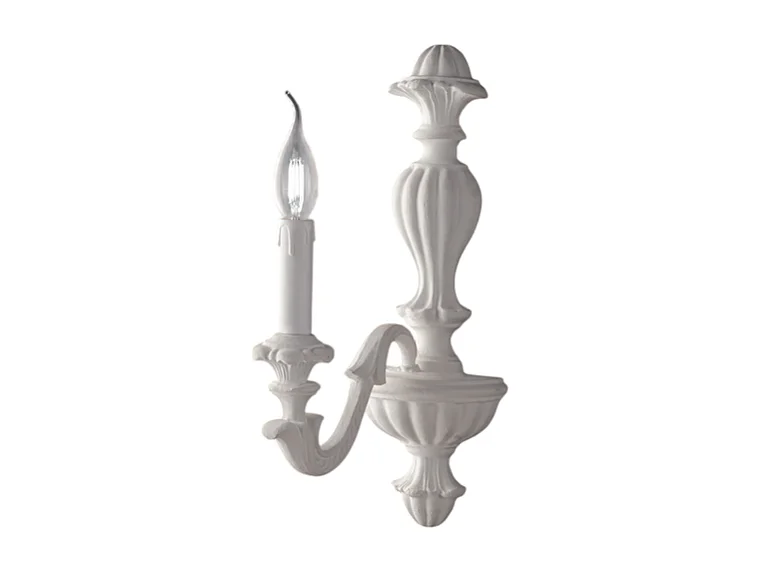 Leonardo Shabby White Wooden Wall Lamp 1 Light .14 P.24 BL180-AP1-BCO