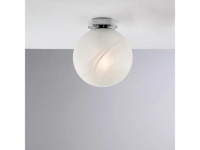 Olaf Plafonnier 1 lumière en fer chromé avec sphère dm.20 H.23 d.20 BL294-PL1-CR
