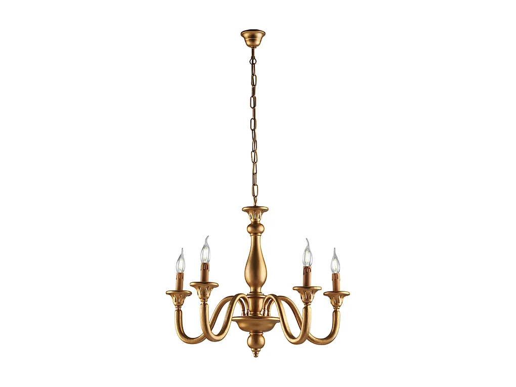 Lucca Lustre antique en bois doré 5 lumières 116 d.62 BL271-5-OR