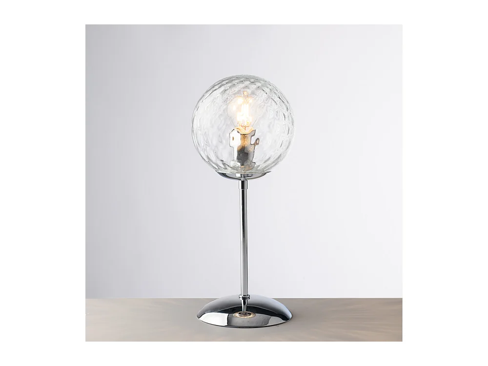Demetra Lampe de table en fer chromé poli 1 lumière H.32 d.13 BL279-LT-CR