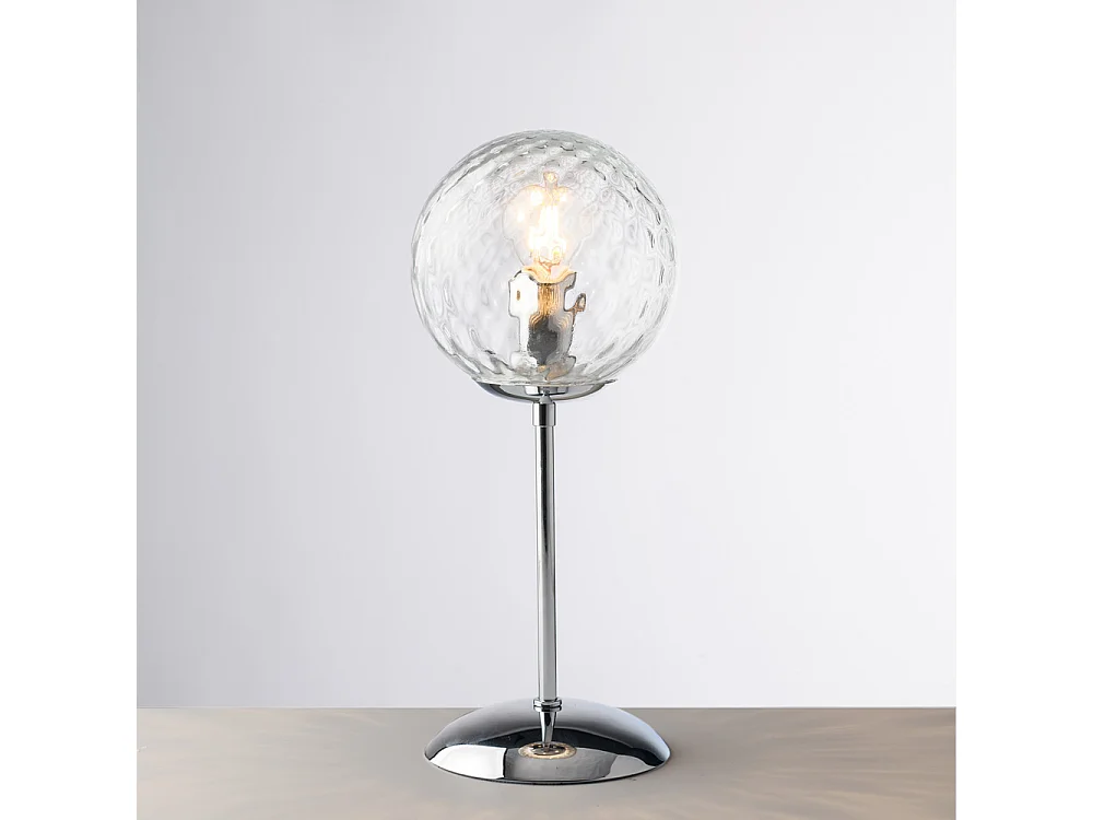 Demetra Lampe de table en fer chromé poli 1 lumière H.32 d.13 BL279-LT-CR