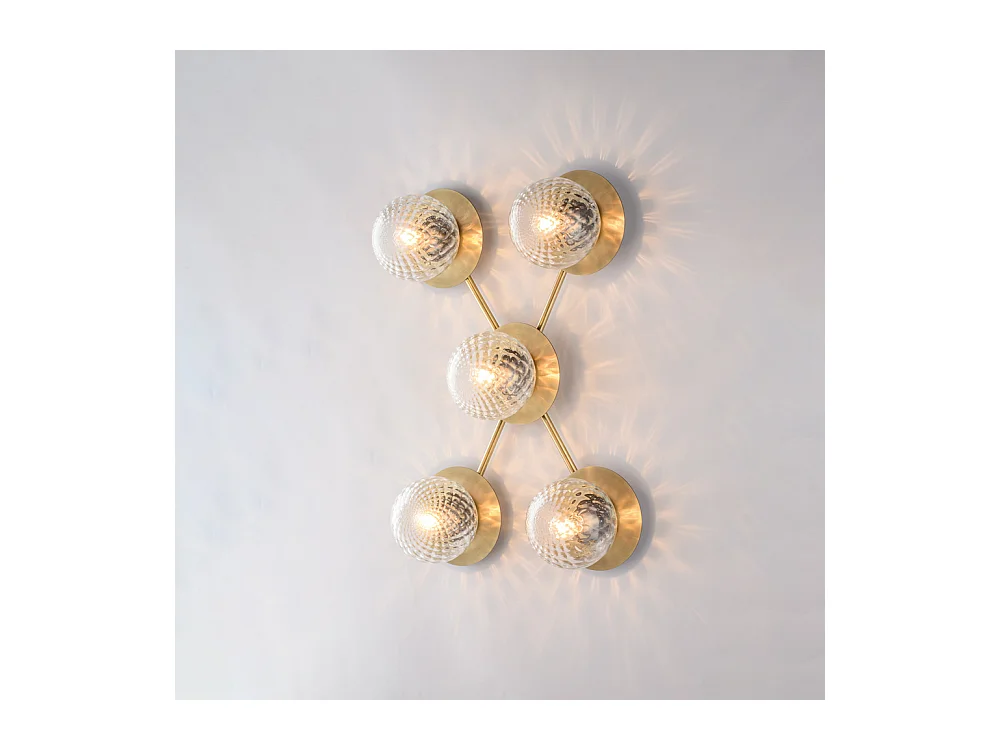 Armonia Plafonnier en fer bronzé brossé 5 lumières L.62 x 42 BL285-PL5-BRZ