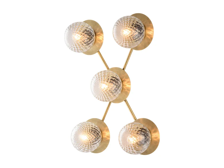 Armonia Plafoniera in ferro bronzato spazzolato 5 luci  L.62 x 42 BL285-PL5-BRZ