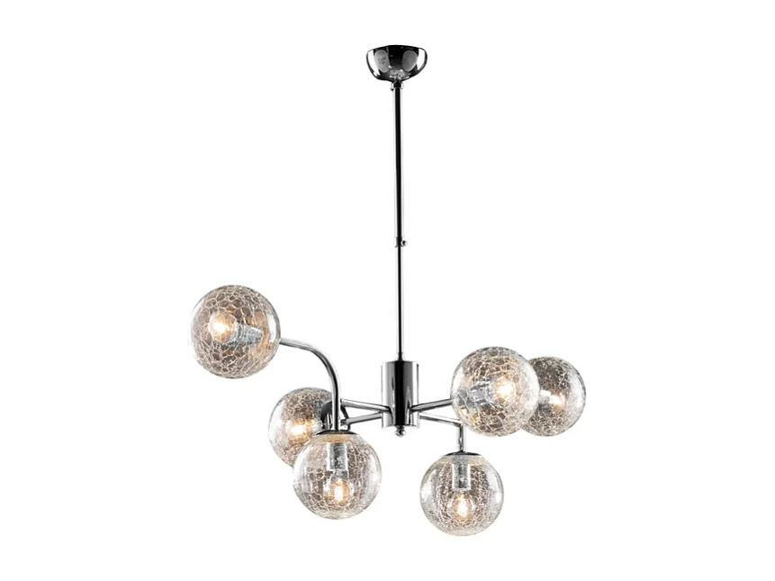 Lampa wisząca Ikarus z polerowanego chromowanego żelaza 6 lamp X 92 Ø86 BL213-6-CR