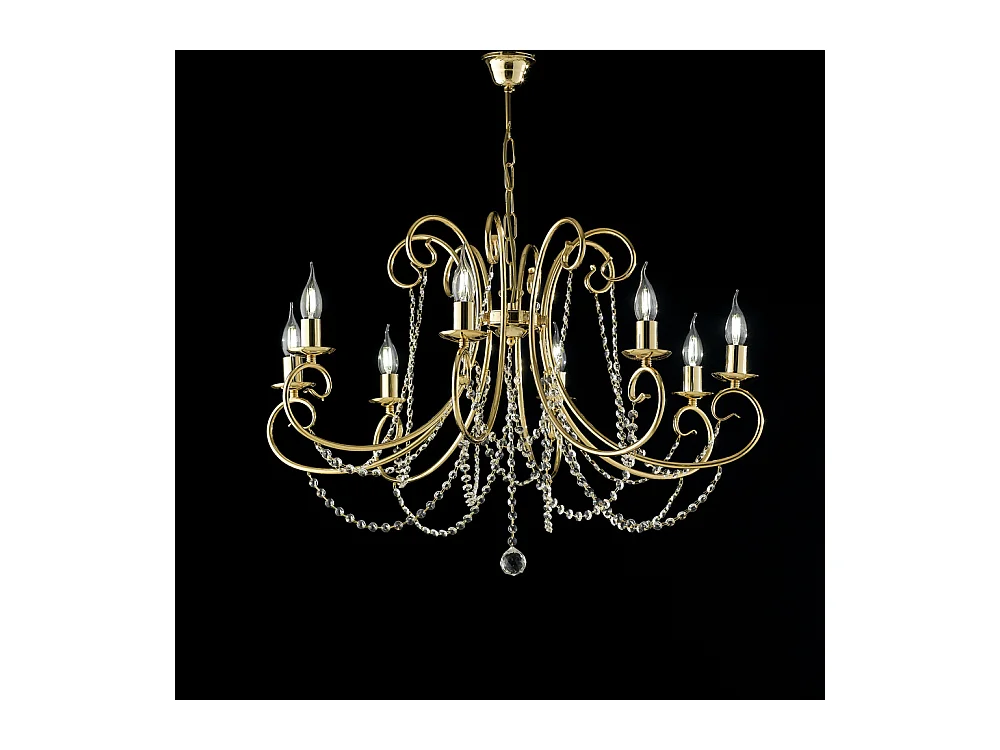 Magda - Goldener Eisenkronleuchter 8 Lichter 118 - Ø74 - BL146-8-OR