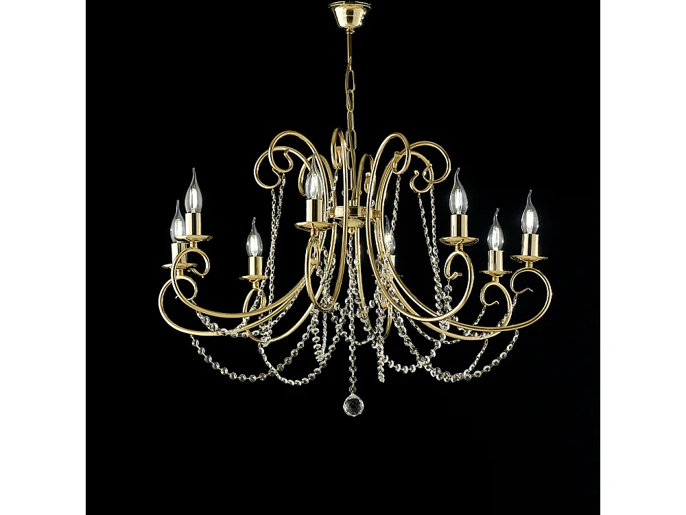 Magda - Goldener Eisenkronleuchter 8 Lichter 118 - Ø74 - BL146-8-OR