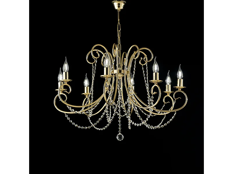 Magda - Goldener Eisenkronleuchter 8 Lichter 118 - Ø74 - BL146-8-OR