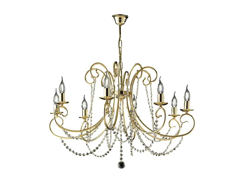 Magda - Goldener Eisenkronleuchter 8 Lichter 118 - Ø74 - BL146-8-OR