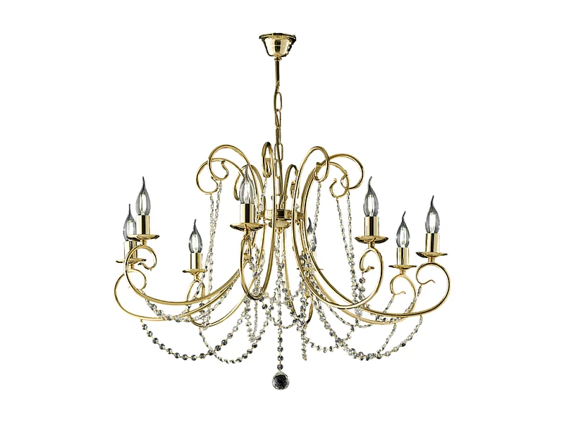Magda - Goldener Eisenkronleuchter 8 Lichter 118 - Ø74 - BL146-8-OR