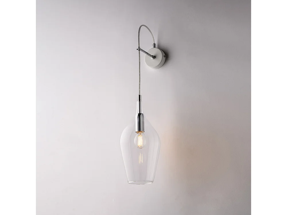 Ares Applique en fer et verre pyrex transparent 1 lumière .14 P.21 BL273-AP1-TR
