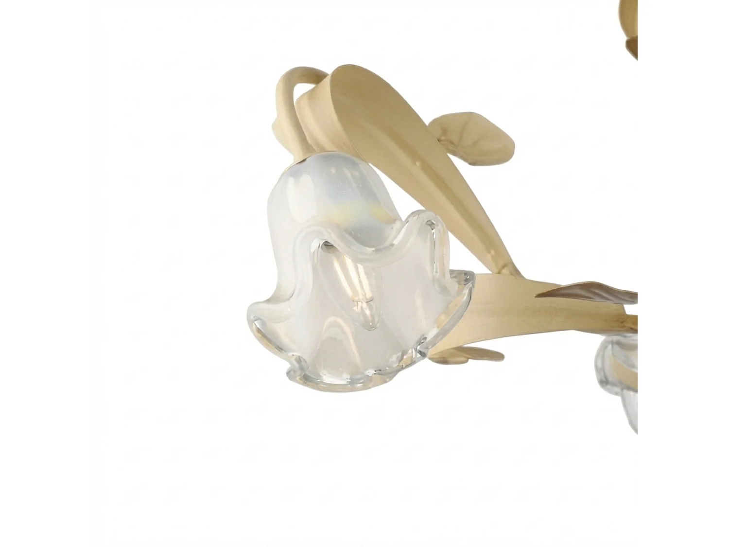 Cesto - Kronleuchter aus elfenbeinfarben gebeiztem und lackiertem Eisen, 3 Lichter 104 - Ø59 - BL274-3-AV