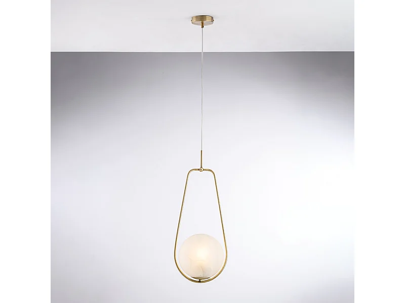 Lámpara colgante Afrodita en hierro bronceado 1 luz con esfera dm.20 159 Ø24 BL286-S1-BRZ