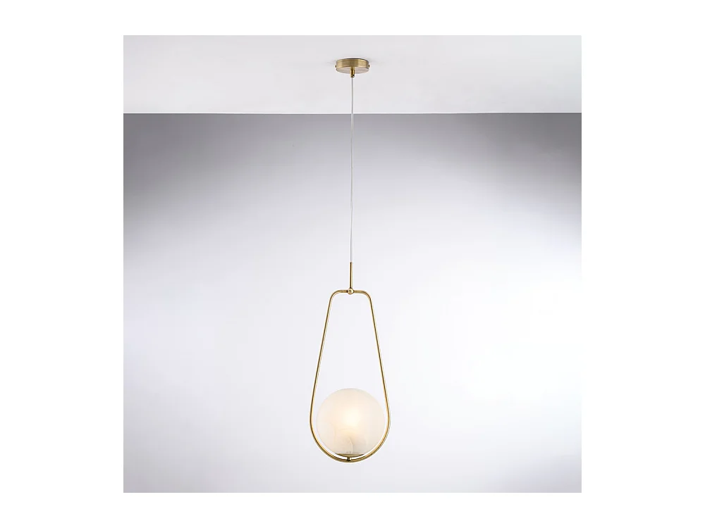 Afrodite Suspension en fer bronzé 1 lumière avec sphère dm.20 159 d.24 BL286-S1-BRZ