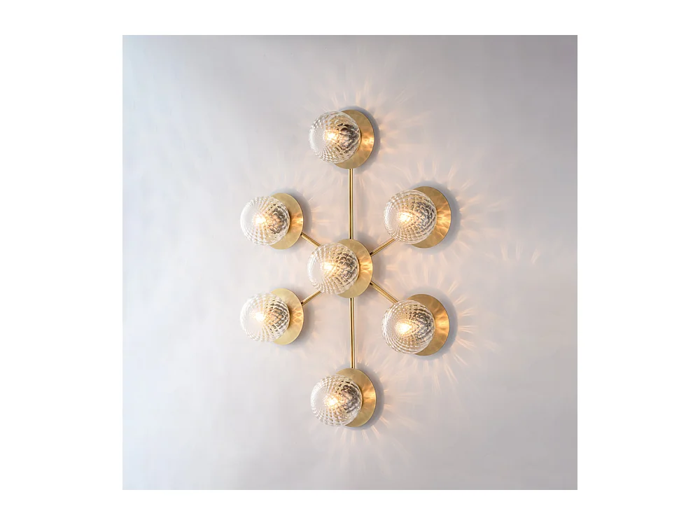 Armonia Plafonnier en fer bronzé brossé 7 lumières L.85 x 62 BL285-PL7-BRZ