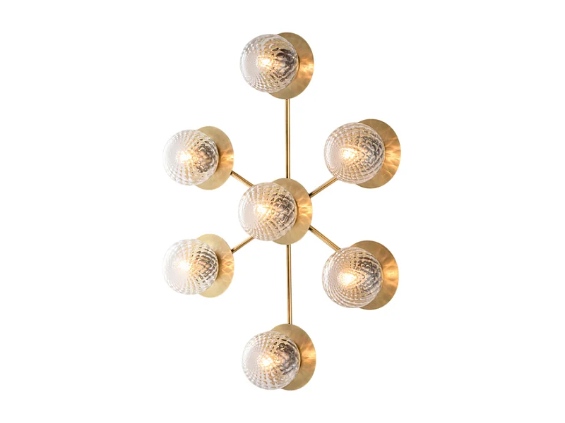 Armonia Plafoniera in ferro bronzato spazzolato 7 luci  L.85 x 62 BL285-PL7-BRZ