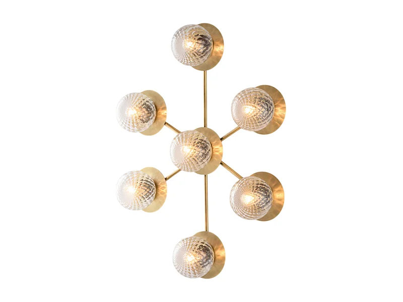 Bonetti Illumina -  Armonia - Deckenleuchte aus gebürstetem bronziertem Eisen, 7 Lichter, L. 85 x 62 - BL285-PL7-BRZ