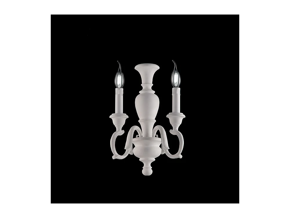 Fiorenza - Shabby weiße Holzwandleuchte 2 Lichter .18 - P.16 - BL172-AP2-BCO