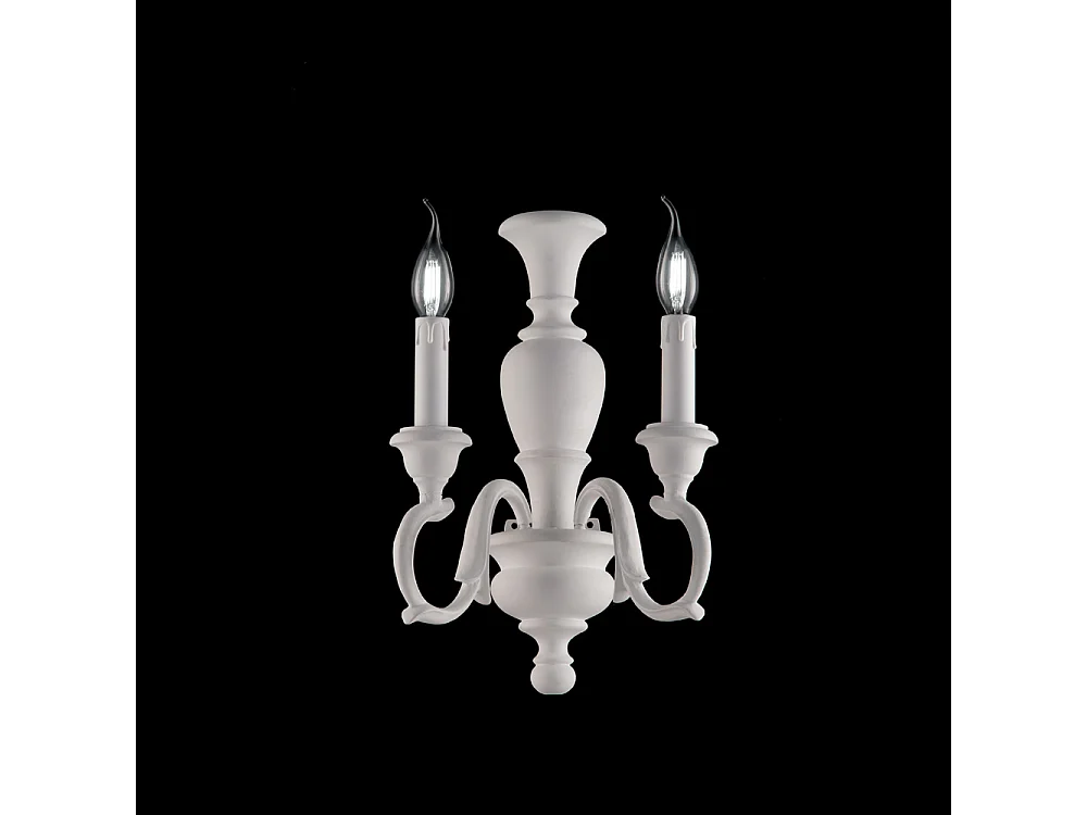 Fiorenza Applique murale en bois blanc Shabby 2 lumières .18 P.16 BL172-AP2-BCO