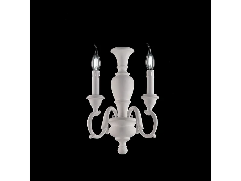 Fiorenza - Shabby weiße Holzwandleuchte 2 Lichter .18 - P.16 - BL172-AP2-BCO