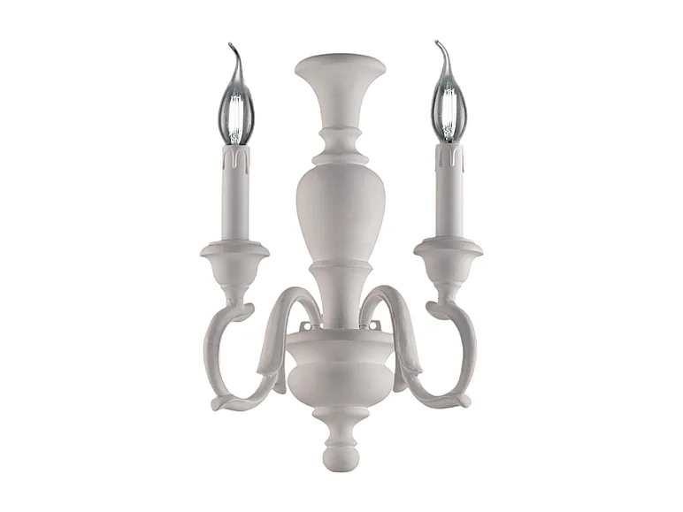 Fiorenza Shabby White Wooden Wall Light 2 Lights .18 P.16 BL172-AP2-BCO