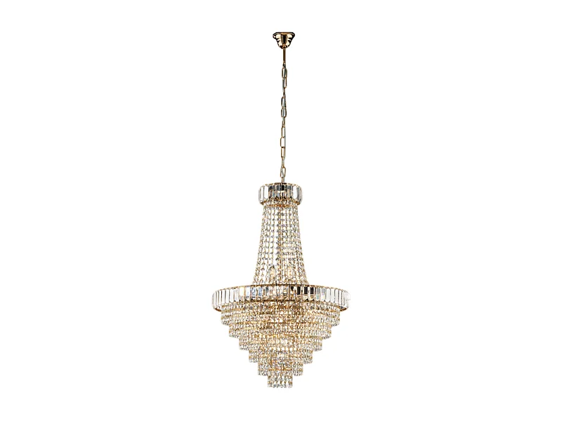 Vladimir - Lustre em ferro e latão dourado com strass 8 luzes 129 - Ø51 - BL263-8-OR