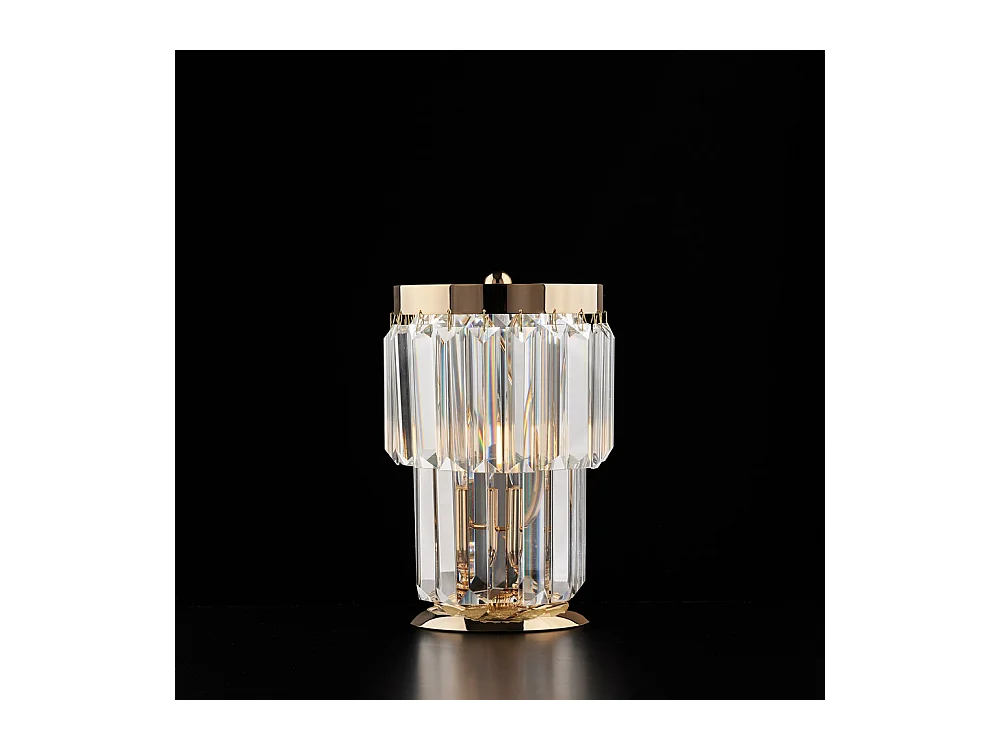 Schubert - Tischlampe aus Eisen und goldenem Messing mit Strasssteinen 1 Licht H.24 - Ø15 - BL272-LT-OR