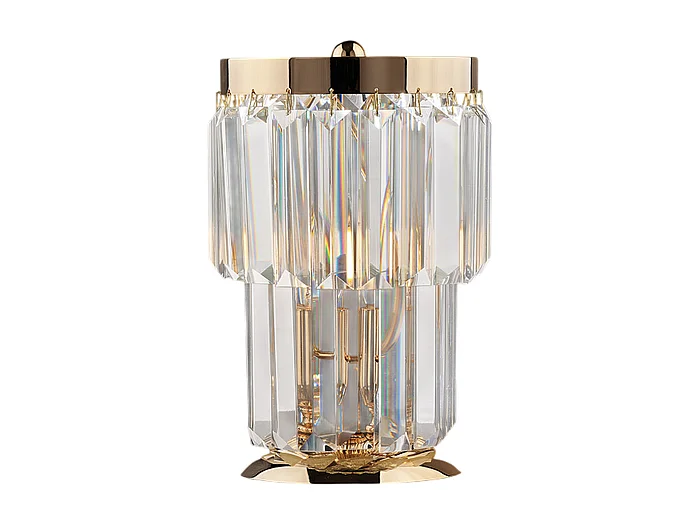 Schubert - Tischlampe aus Eisen und goldenem Messing mit Strasssteinen 1 Licht H.24 - Ø15 - BL272-LT-OR