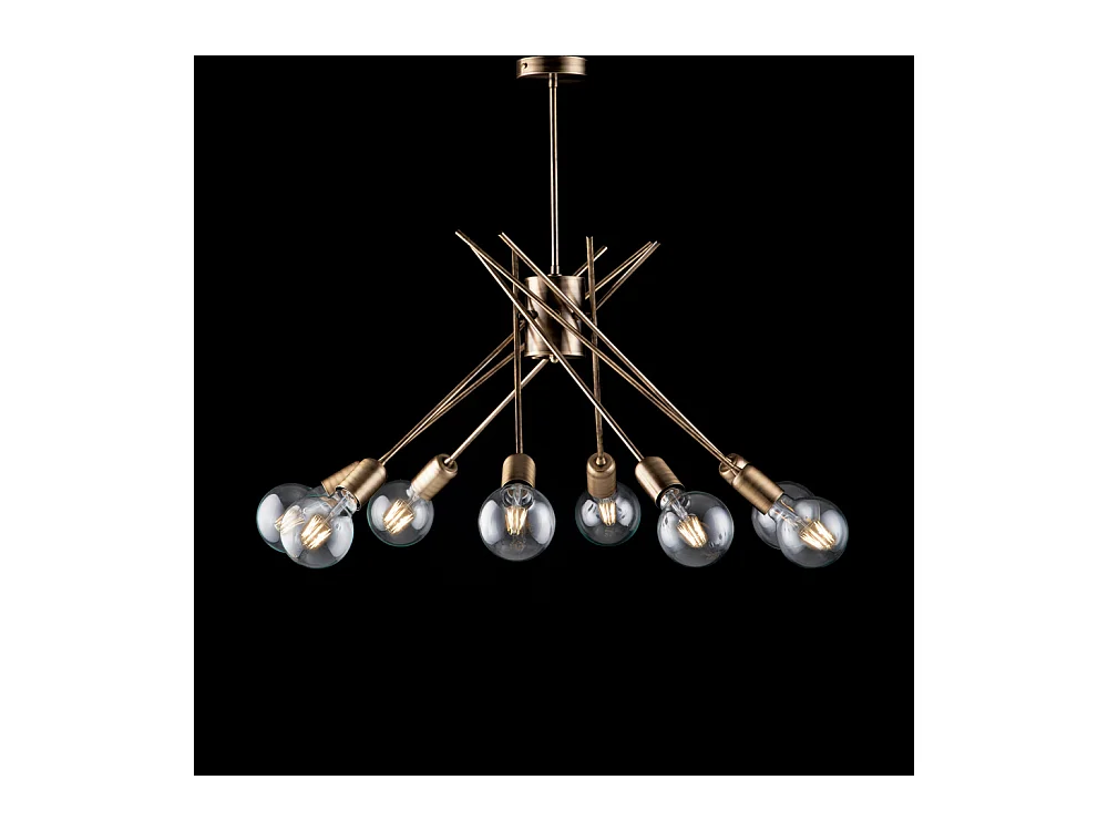 Polish Plafonnier en fer bronzé brossé 8 lumières H.62 d.64 BL186-PL8-BRZ