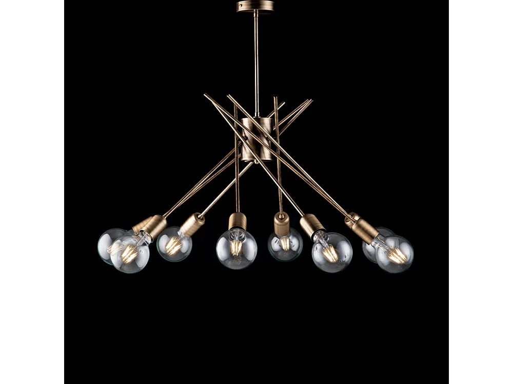 Polish Plafonnier en fer bronzé brossé 8 lumières H.62 d.64 BL186-PL8-BRZ