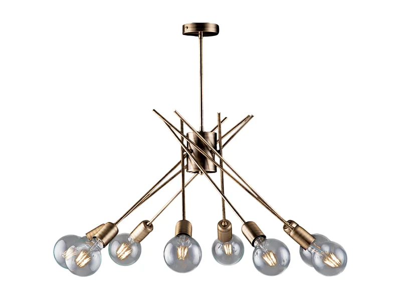 Polish Plafoniera in ferro bronzato spazzolato 8 luci H.62 Ø64 BL186-PL8-BRZ