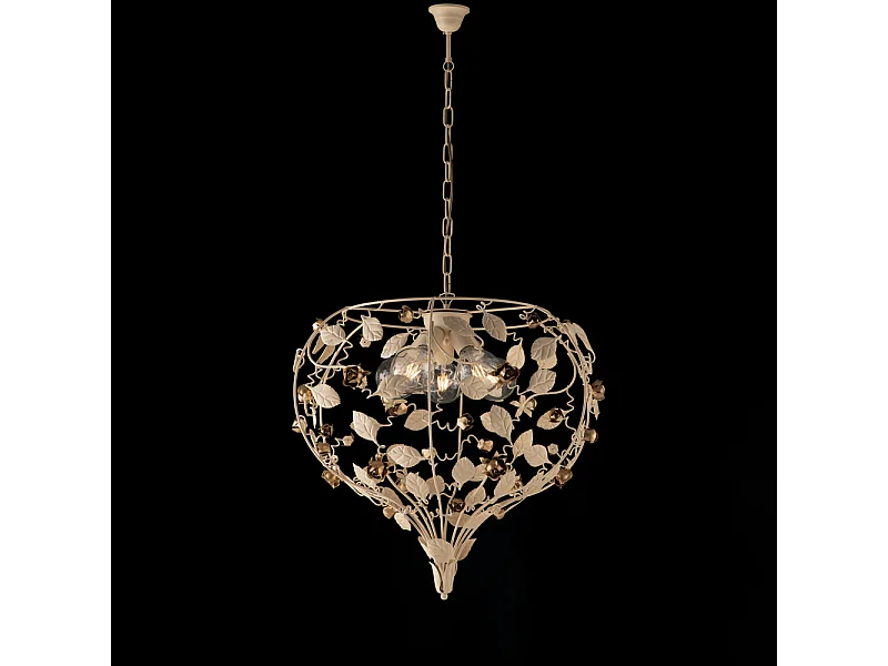 Bella Lampadario in ferro laccato avorio decape 5 luci 125 Ø68 BL196-5-AV