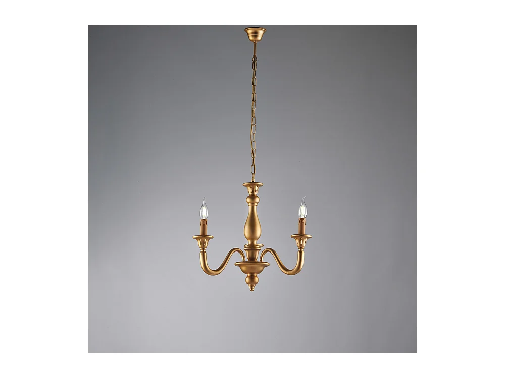 Lucca Lustre antique en bois doré 3 lumières 108 d.41 BL271-3-OR