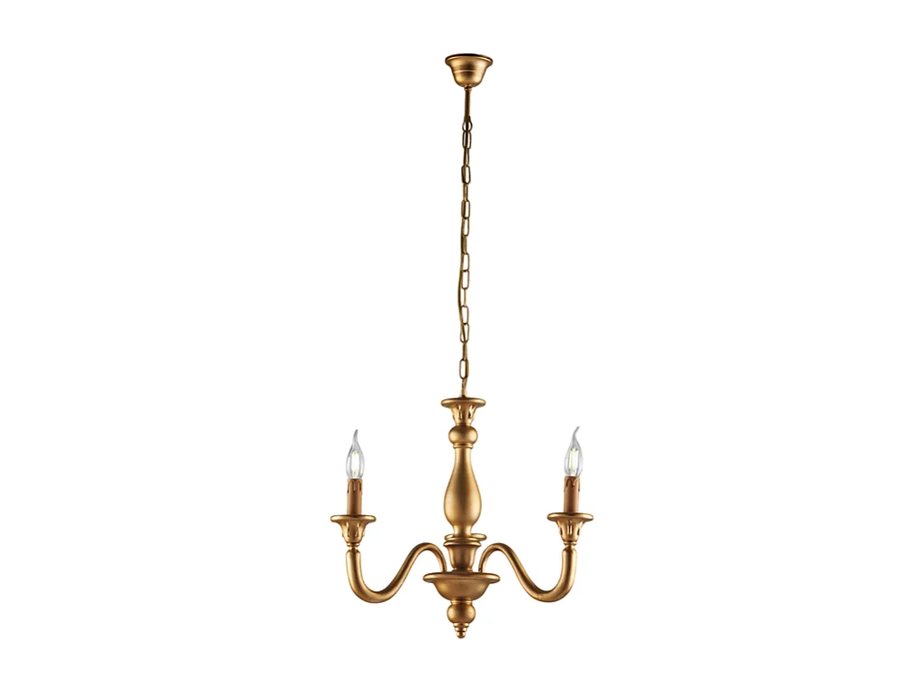 Lucca Lustre antique en bois doré 3 lumières 108 d.41 BL271-3-OR