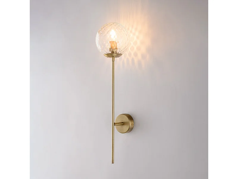 Lámpara de pared Demetra de hierro bronce cepillado, 1 luz, 13 cm, 17 cm, BL279-AP1-BRZ